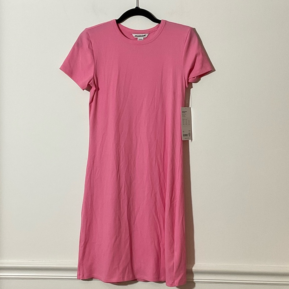 Athleta Pink Midi T-Shirt Dress